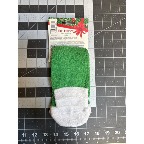 Airplus Aloe Infused Ultra Comfort Socks "Eggnog Wasted" Design Green & White - Picture 2 of 4